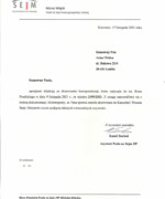 odpowiedź z Biura Poselskiego Michała Wójcika odpowiedź z Biura Poselskiego Michała Wójcika